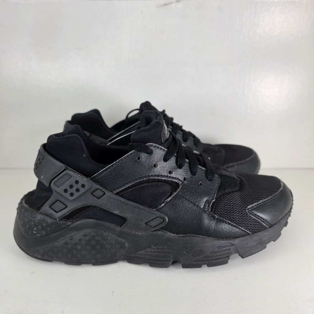 Nike Air Huarache Run GS Triple Black 654275-016 Youth 6 Women 7.5 Sneaker Shoes